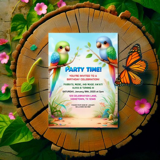 Tropischer Jungle Geburtstagsparty Einladung für K