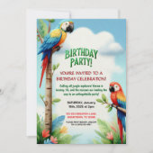 Tropischer Jungle Geburtstagsparty Einladung für K (Vorderseite)
