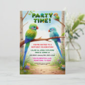 Tropischer Jungle Geburtstagsparty Einladung für K (Stehend Vorderseite)