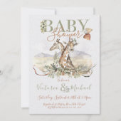 Tropischer Jungle Giraffe Kinderdusche Einladungen (Vorderseite)