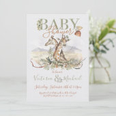 Tropischer Jungle Giraffe Kinderdusche Einladungen (Stehend Vorderseite)