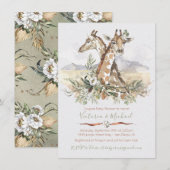 Tropischer Jungle Giraffe Kinderdusche Einladungen (Vorne/Hinten)