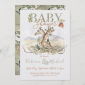 Tropischer Jungle Giraffe Kinderdusche Einladungen (Vorne/Hinten)