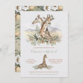 Tropischer Jungle Giraffe Kinderdusche Einladungen (Vorne/Hinten)