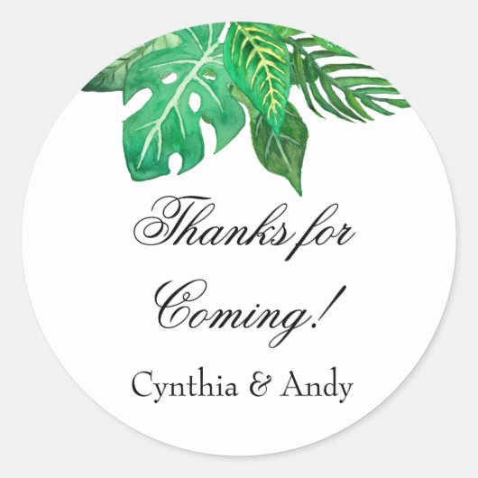 Tropischer Jungle-Liebeskleber | Custom Stickers (Vorderseite)