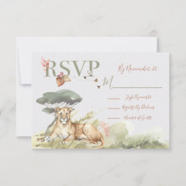 Tropischer Jungle Lion Hochzeitskarten-UAWG RSVP Karte
