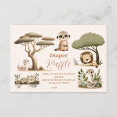 Tropischer Jungle Safari Tiere Boy Raffle Diapper Begleitkarte (Vorderseite)