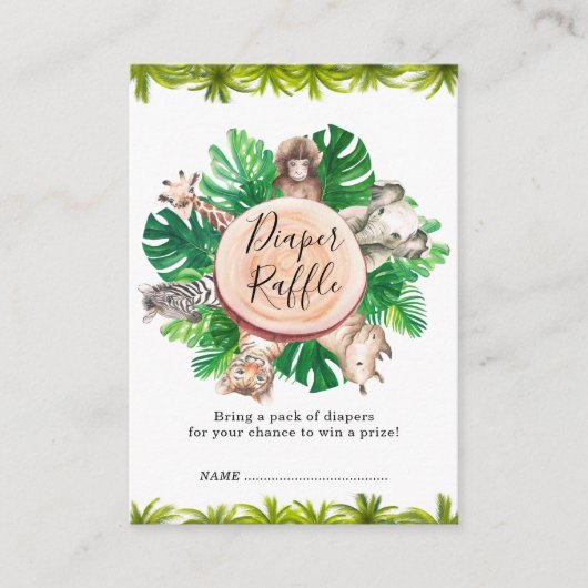 Tropischer Jungle Safari Tiere Kinderdusche Begleitkarte (Vorderseite)