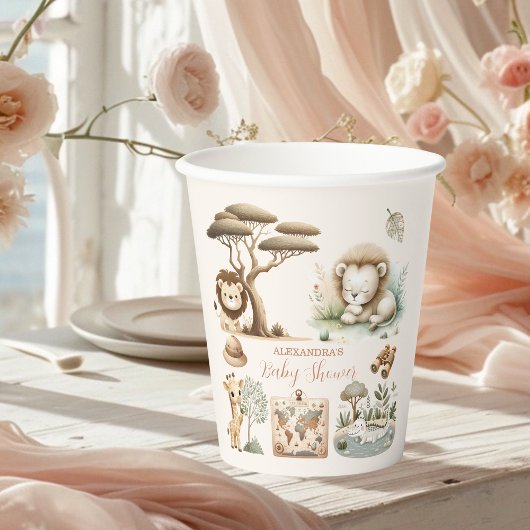 Tropischer Jungle Safari Tiere Kinderdusche Pappbecher