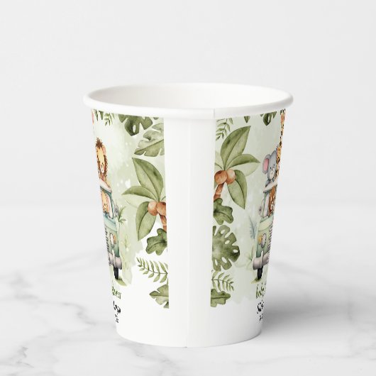 Tropischer Jungle Safari Tiere Kinderdusche Pappbecher (Rechts)