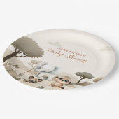 Tropischer Jungle Safari Tiere Kinderdusche Pappteller (Schrägansicht)