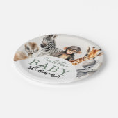 Tropischer Jungle Safari Tiere Kinderdusche Pappteller (Schrägansicht)