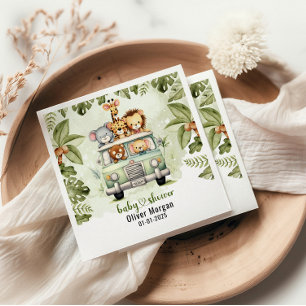 Tropischer Jungle Safari Tiere Kinderdusche Serviette