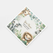 Tropischer Jungle Safari Tiere Kinderdusche Serviette (Ecke)