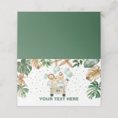 Tropischer Jungle Safari-Tiere - Lebensmittelkennz Platzkarte (Außenseite Aufgefaltet)