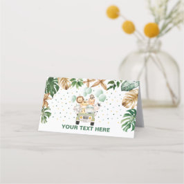 Tropischer Jungle Safari-Tiere - Lebensmittelkennz Platzkarte