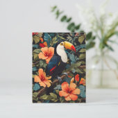 Tropischer Jungle Toucan Bird Postkarte (Stehend Vorderseite)