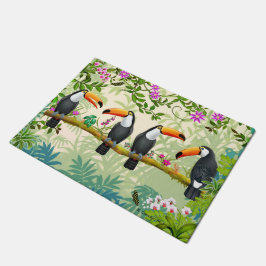 Tropischer Jungle Toucan Birds Fußmatte