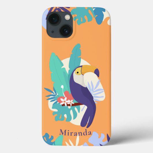 Tropischer Jungle Toucan Illustration Case-Mate iPhone Hülle (Rückseite)