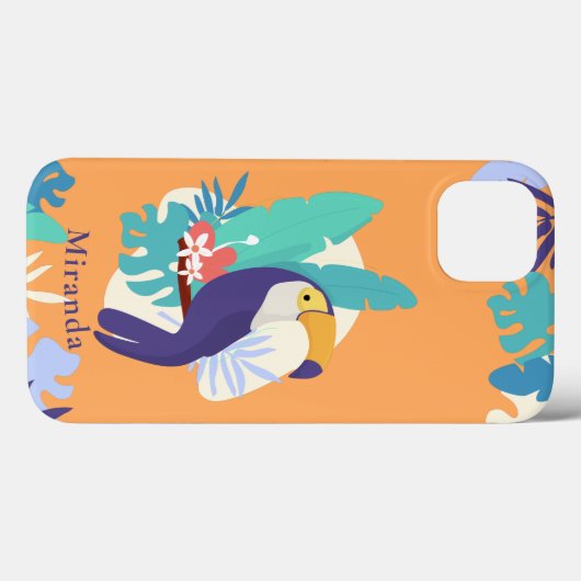 Tropischer Jungle Toucan Illustration Case-Mate iPhone Hülle (Rückseite (Horizontal))