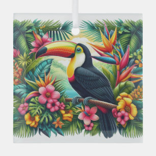 Tropischer/Jungle-Tukan-Vogel Ornament Aus Glas