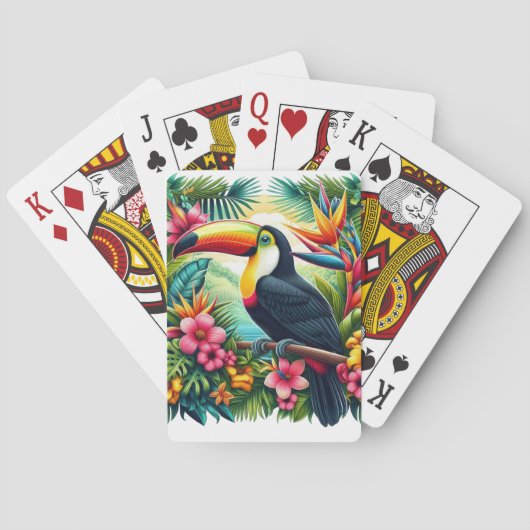 Tropischer/Jungle-Tukan-Vogel Spielkarten (Rückseite)