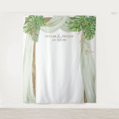 Tropischer Jungle Wedding Backdrop Foto Stand Wandteppich (Vorderseite)