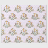 Tropischer Jungle Wild Animals Baby Girl Geburtsta Geschenkpapier (Flach)