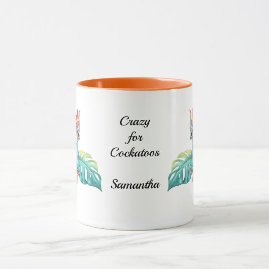 Tropischer Kakadu Exotischer Papagei Personalisier Tasse (Zentrum)