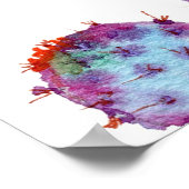 Tropischer Kaktus: Aquarellfarbenes, nahtloses Mus Poster (Ecke)