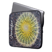 Tropischer Kaktus auf Kies-Grün-Gelb irgendein Laptopschutzhülle (Vorderseite Links)