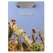 Tropischer Kaktus gegen blaue Himmel irgendein Klemmbrett (Vorderseite)