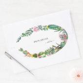 Tropischer Kaktus-Individuelle Name mit Liebe Ovaler Aufkleber (Umschlag)