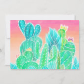 Tropischer Kaktus Rosa Ober Wasserfarbe Süß 16 Einladung (Rückseite)