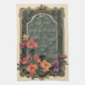 Tropischer Kalender 2025 Geschirrtuch (Vertikal)