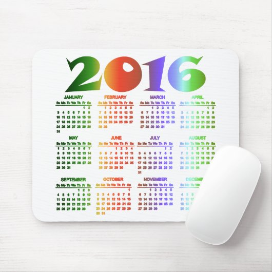 Tropischer Kalender der Farbe2016 Mousepad (Mit Mouse)