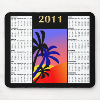 Tropischer Kalender Mousepad der Palmen-2011