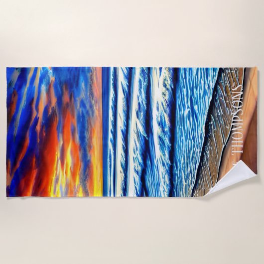 Tropischer karibischer Sonnenuntergang über dem kl Strandtuch (Vorderseite)