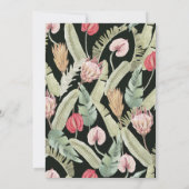 Tropischer Kindergeburtstag mit Blumen und botanis Einladung (Rückseite)