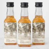 Tropischer Kokospalmenbaum für Coquito Alkoholflaschenetikett (Flaschen)