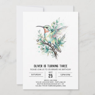 Tropischer Kolibri-Geburtstag Einladung