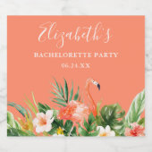 Tropischer Korallenflora-Junggeselinnen-Abschied Bierflaschenetikett (Einzelnes Label)