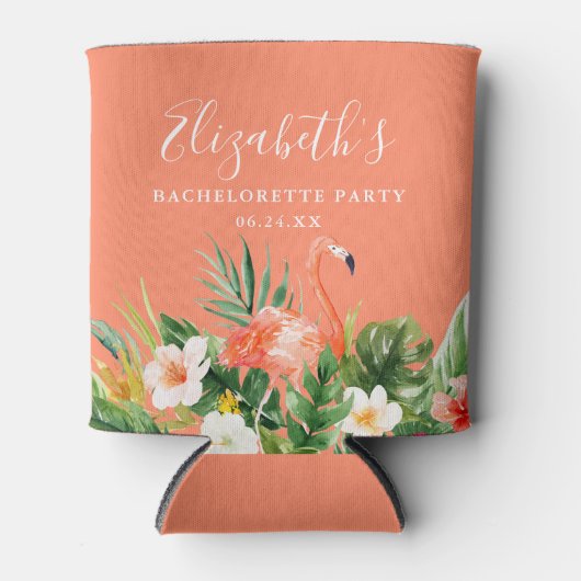Tropischer Korallenflora-Junggeselinnen-Abschied Dosenkühler (Vorderseite)