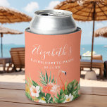 Tropischer Korallenflora-Junggeselinnen-Abschied Dosenkühler<br><div class="desc">Watercolor Tropical Coral Floral Greenery Junggeselinnen-Abschied Can Cooler mit Flamingo.</div>