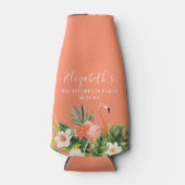 Tropischer Korallenflora-Junggeselinnen-Abschied Flaschenkühler (Vorderseite)