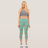 Tropischer Kranich Capri Leggings (Vorderseite)