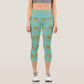 Tropischer Kranich Capri Leggings (Vorderseite)