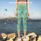 Tropischer Kranich Capri Leggings