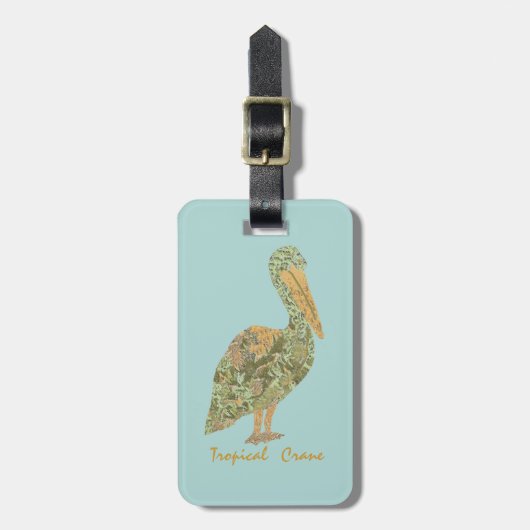 Tropischer Kranich Gepäckanhänger (Vorderseite vertikal)