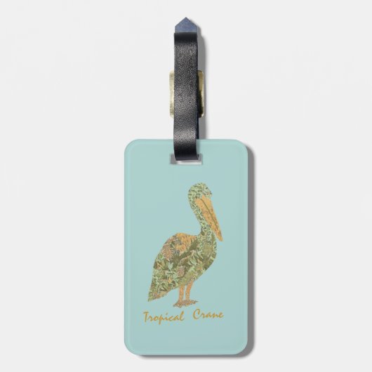 Tropischer Kranich Gepäckanhänger (Rückseite vertikal)